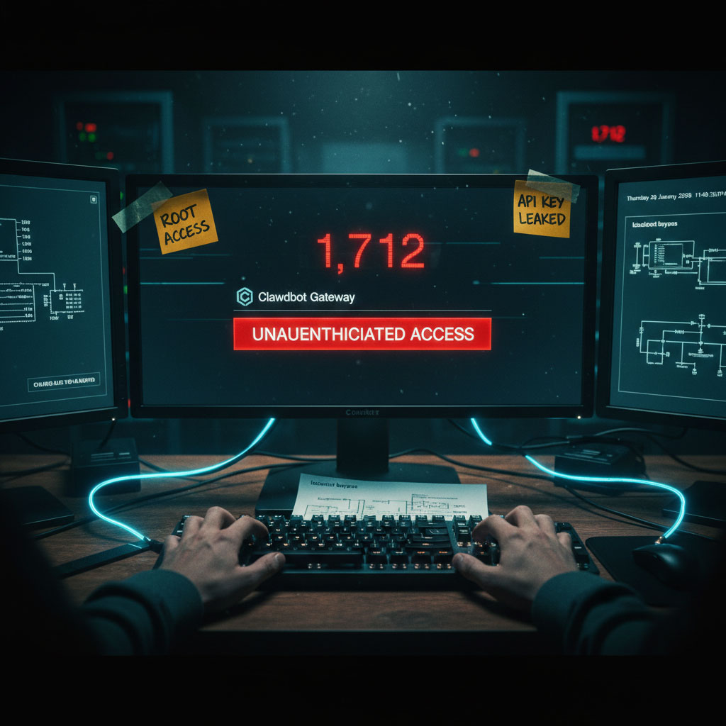 AI clawbot security breach exposed Shodan gateway vulnerability